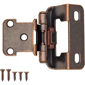 1/2" Overlay Partial Wrap Bronz Cabinet Hinges, Oil Rubbed Bronze Self Closing Cabinet Hinge for Kitchen Cabinet Doors,20 Pack (10 Pairs)
