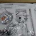 6-Light Modern Farmhouse Brushed Nickel Chandelier, Industrial Pendant Lights Kitchen Island, Hanging Dining Room Light Fixture, Metal Geometric Chandelier for Bedroom Hallway Entryway