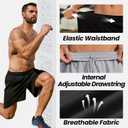 BALENNZ Athletic Shorts for Men with Pockets and Elastic Waistband Quick Dry Activewear (Black, L)