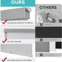 Joydeco No Drill No Tools Blackout Shades, Free-Stop Cordless Roller Shades, Thermal Insulated Blinds for Indoor Windows, Easy Install Window Blinds for Home and Office (Grey, 35" W X 75" H)