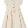 Niyage Girls Flutter Sleeve Dress Toddler Elegant Ruffle Button Down Casual Dresses 110