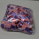 4 Pack 26.4 ft Red White Blue Patriotic Tinsel Garland with American Flags, Metallic Foil Fringe Banner Streamers for 4th of July, Memorial Day, Veterans Day, Independence Day, and Parade Decorations