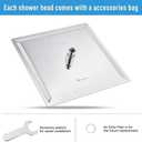 NearMoon Rain Shower Head, High Flow Stainless Steel Square Rainfall Shower, Waterfall Bath Shower Body Covering, Ceiling or Wall Mount (12 Inch, Chrome Finish)