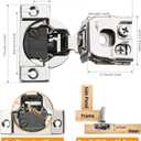 Chibery 10 Pack 1-1/4" 4D Overlay Soft Close Concealed Hinges for Face Frame Door, Control Closing Speed, Smooth Slow Self Close Hinges, Satin Nickel, 105 Open Angle Stainless Steel Cabinet Hinges