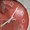 Red Wall Clock 12 Inch Silent Non-Ticking Battery Operated Quality Quartz Round Wall Clock Modern Decor Clock for Home Bedroom