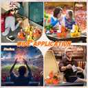 TaoBary 30 Set Thanksgiving 2 Cup Drink Carrier with Handle Portable Foldable Tray Drink Holder Yellow Orange Thanksgiving Disposable Cardboard Coffee Cup Holder with Pumpkin Maple Leaf Tag Fall Gifts