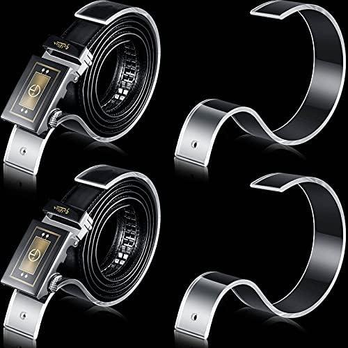 Acrylic Belt Display Stand Acrylic Belt Holder Clear Belt Organizer Belt Display Case Space Saver Case for Men and Women Belt, Store Display or Home Use (10 Pieces)