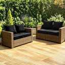 Patio Cushions for Outdoor Furniture, 24x24 Outdoor Couch Cushions, Waterproof & Fade-Resistant Patio Chair Cushions with Removable Cover, Replacement Outdoor Deep Seat Cushion, Black (Set of 2), 24*24+5.75/25*22.5"