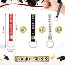 Ecation 50 Pcs Class of 2026 Graduation Keychains, White, Black, Red