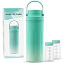 22oz Portable Breast Milk Cooler for Work & Travel, Breastmilk Cooler with 360 Total Cooling for 24 Hours & Leak-Proof Dual-Bottle for Breastfeeding Moms' All-Day Needs (Large)