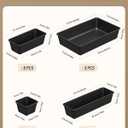 KEMETHY 25 PCS Plastic Drawer Organizers Set, 4 Sizes Vanity Organizer, Makeup and Desk Drawer Organizer Trays, Organization and Storage for Makeup, Bathroom, Kitchen Utensils and Office (Black)