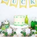 Winlyn 4 Pcs St. Patrick's Candle Ring Lucky Shamrock Candle Wreath Rings Green Clover and Berry Wreaths 9.5" for Spring Irish St. Patrick's Day Wedding Kitchen Cabinet Wall Window Front Door Decor