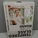 2-in-1Tempered Glass Cutting Board for Kitchen Standable Tempered Glass for Kitchen Counter + Food-Grade PP | Built-in Knife Sharpener & Anti-Spill Groove | Non-Slip, Easy to Clean 1712