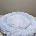 KAIJIE Dog Bed, Cat Calming Bed, Faux Pillow Pet Donut Cuddler Round Plush Bed for Large Medium Small Dogs and Cats Diameter 80cm (Gradient blue)