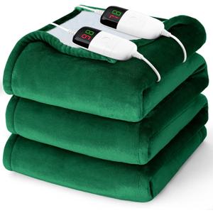 Heated Electric Blanket Queen Size - 84" x 90" Heating Blanket with Dual Control, 10 Heating Levels & 8 Hours Auto Off, Soft Warm Flannel Blanket, Christmas Birthday Gifts for Senior Grandma