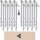 Ground Anchors Screw in - 12" Set of 16 with Drill Bit - Earth Anchors - Ground Stakes Heavy Duty - Mobile Home Anchors - Shed Anchor Kit - Swing Set Anchors - Tree Stakes - Awning Canopy Anchor