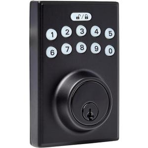 Amazon Basics Electronic Keypad Deadbolt Door Lock with Auto Lock, Touch-Control Keyless Entry, Customizable User Codes, Easy Installation, Contemporary, Matte Black, 1-Pack