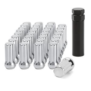9/16"-18 Spline Chrome Lug Nuts 32pcs - Large Aftermarket Wheel Lug Nut Kit with Socket Keys | Compatible with Ram 1500 (2002-2010), Ram 2500/3500 (1994-2011), Dakota (2005-2011)