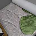 XMPMBM-Hand-Painted Banana Leaf Art Fabric Wallpaper Graffiti Green Leaf Living Room Bedroom Bathroom Wall Mural-W 132" X H 92"（93 Square Foot）