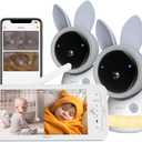 ARENTI Upgraded Baby Monitor with 2 Cameras, 4MP 2.4G & 5G WiFi Baby Camera Monitor, Infrared Night Vision, Night Light, 2-Way Audio, Cry&Motion Detection, Temp&Humidity Sensor, App Control (blue)