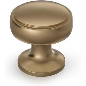 Haliwu 6 Pack Antique Brass Cabinet Knob Soild Zinc Alloy Dresser Knobs for Dresser Drawer (1.06 inch (27mm), Champagne Bronze)