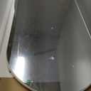 SONGMICS Wide Jewelry Organizer, LED Jewelry Cabinet Wall/Door Mounted, Arched Mirror with Storage, Lockable, Rounded Corner, Interior Mirror, 3.9 x 16.5 x 42.5 Inches, Cloud White UJJC020W01