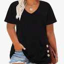 TIYOMI Plus Size T Shirt for Women Short Sleeve Basic Casual Classic Tops Summer Blouse S