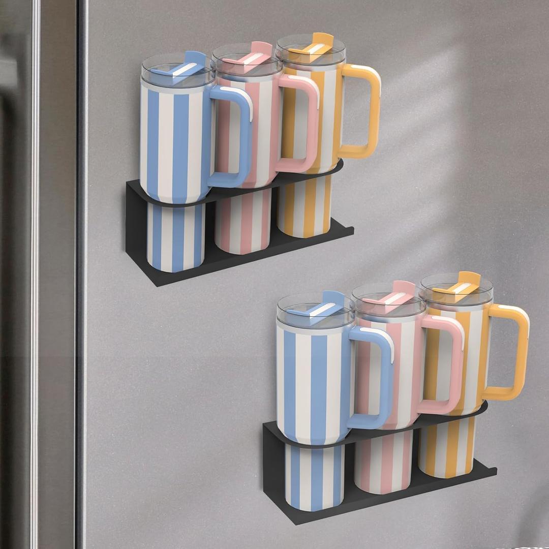 Water Bottle Organizer Magnetic Cup Holder for Stanley 30 & 40 Oz Tumbler Organizer, with Double Sided Tape Hold Stanley Cup Accessories for Kitchen Fridge Cabinet Water Bottle Organizer Magnetic Cup Holder for Stanley 30 & 40 Oz Tumbler Organizer, with Double Sided Tape Hold Stanley Cup Accessories for Kitchen Fridge Cabinet