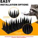 Bird Spikes, 30 Pack, 41.9 FT Total Coverage, Outdoor Bird Deterrent for Pigeons and Small Birds, Helps Keep Cats and Squirrels Away, Plastic Spikes for Fences, Railings and Roofs, Black
