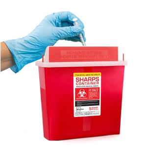 Sharps Container - Large Sharps Containers for Home Use, Needle Disposal | 5 Quart (Pack of 1), Wall Mount, Puncture-Resistant, Dual Locking Lid, Fits Needles & Syringes