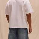 VIPWOLF Men's Oversized Short Sleeve T Shirts Casual Crew Neck Gym Workout Basic Tee Tops Undershirts (White, L)