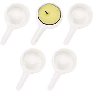 JUXYES Pack of 5 Tealight Wax Warmer Little Candle Spoon Replacement, Ceramic Candle Spoon Candle Holder for Essential Oil Burner Tealight Fragrance Warmer Aromatherapy Diffuser