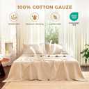 LUTBM King Sheet Set 100% Cotton Bed Sheets Gauze 4 Pcs Muslin Linen Sheets Set 16" Deep Pocket Sheet & Pillowcase Sets Breathable Boho King Soft Bedding Sets for All Season