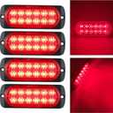 Sidaqi 4X LED Tail Lights 12-24V Red Super Bright Ultra Slim Hi/Lo Brightness Trailer Lights Surface Mount Tail Brake Lights for Trailer ATV Boat RV Truck Tractor (4PCS)