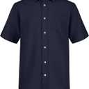 Nautica Boys' Short Sleeve Oxford Shirt (10-12, Navy Performance)