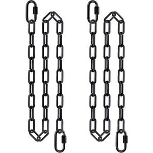 SELEWARE 2 Pack 80 Inch Hanging Swing Chain with 4 Carabiners, 1000LB Capacity Plastic Coated Hanging Chains, Hammock Hardware Kit for Swing, Hanging Chair, Punching Bags, Indoor Outdoor Gym (Black)