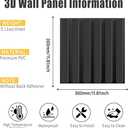 20 Pack 3D PVC Wall Panels 12x12 Inch - 20 sq. ft., Black, Modern Style, Waterproof Cuttable, Easy to Install for TV Background, Bathroom, Studio