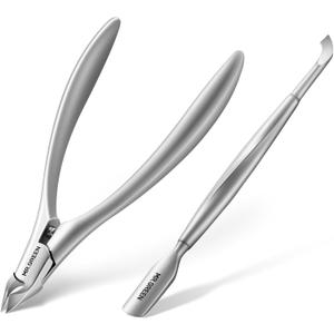 MR.GREEN Cuticle Nippers Innovate Cuticle Scissors Built-in Spring Clippers Trimmer Dead Skin Remover Manicure Beauty Tool (Cuticle Nipper+Manicure Pusher)