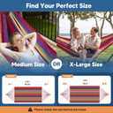 SUNCREAT Hammocks for Outside, Portable Heavy Duty Tree Hammock, Red Stripes,