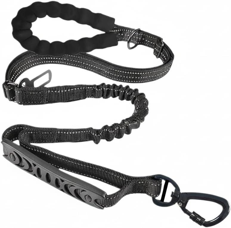 Bungee Leash for Large Dogs That Pull, No Pull Shock Absorbing Dog Leash, Heavy Duty 6FT Tangle-Free Training Lead up to 110lbs (BLACK)