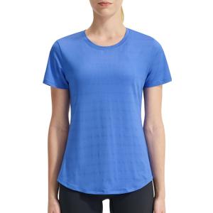 EZRUN Women's Swim Shirt UPF 50+ Rash Guard Quick Dry Short Sleeve Workout T-Shirts Summer Bathing Suit Top (Royal Blue)