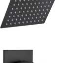 Replacement 8" Rain Shower Faucet Tub Trim Kit for Delta 13/14 Series, High Pressure Square Rain Shower Head& Handle Set (Valve& Catridge Not Inclued) (Without Tub Spout, Matte Black)