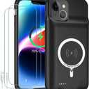 Battery Case for iPhone 14 Plus, Upgraded 12000mAh High Capacity Rechargeable Portable Extended Charger Case Wireless Charging Compatible with iPhone 14 Plus (6.7 inch) Charging Case & Carplay (Black)