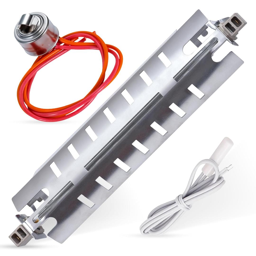 BlueStars WR51X10055 Refrigerator Defrost Heater, WR55X10025 Temperature Sensor and WR50X10068 Defrost Thermostat Replacement - Compatible with GE Hotpoint Refrigerators