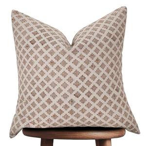 Handmade Block Print 100% Thick Cotton Accent Throw Cushion Cover with Invisible Zipper- Pillowcase for Bedroom, Living Room, Outdoor, Couch, Patio, Home Décor- Penny (Rust, 20" x 20")
