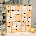 SAND MINE Wooden Christmas Advent Calendar with 24 Drawers, Countdown to Christmas, Refillable Wooden Advent, Wood