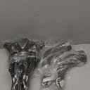 KIWZZXXKW Cow Skull Wall Decor, Longhorn Wall Decor with Carved Details, Hand-Carved Authentic Taxidermy Cow Skull/Longhorn Skull Animal Boho Style Wall Sculpture27*26 * 10inch(Black)