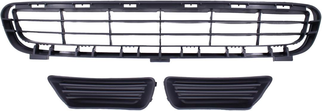 ApplianPar Front Bumper Lower Grille and Left Right Side Fog Light Covers Kit for Toyota Camry 2007-2009