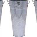 Hosley Set of 3 Galvanized Vases 6.5" Dia x 12" H Each French Bucket Design Ideal Gift for Wedding Special Events Aromatherapy Spa Reiki Meditation Settings O3