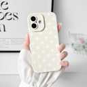 NITITOP Compatible with iPhone 16 Case Stylish Cute Polka Dots Pattern Design for Girls Women Men Soft TPU Shockproof Full Camera Protective Phone Cover - White